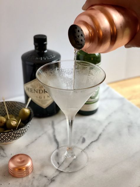 Classic Gin Martini - I Give No Sips Gin Martini Recipes Dirty, Gin Martini Recipes, Pear Gin, Blood Orange Martini, Dirty Martini Recipe, Blue Cheese Stuffed Olives, Gin Martini, Hendricks Gin, Classic Martini