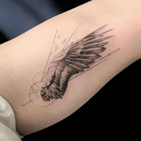 Wings Tattoo On Hand, Angel Wings Tattoo Man, Icarus Tattoos, Angel Wing Arm Tattoo, Angel Wings Tattoo Forearm, Angle Wing Tattoos, Bicep Tattoo Women, Eagle Wing Tattoos, Icarus Tattoo