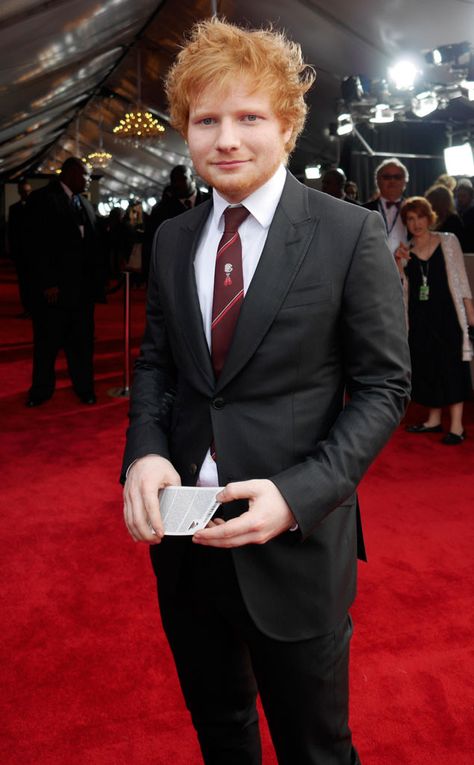 Ed Sheeran in Gucci at the 2014 Grammy awards. #GRAMMYS #REDCARPET