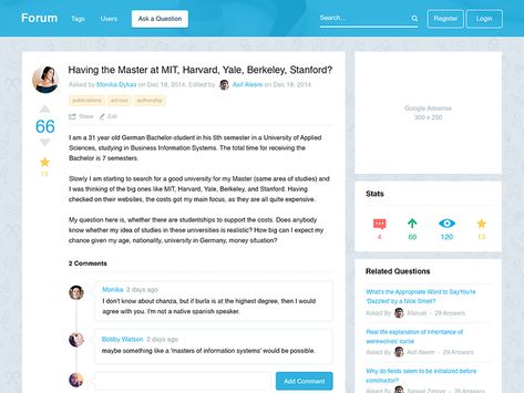 Forum - Question and Answer Page Design Forum Website Design, Question Post, Post Design Ideas, Quiz With Answers, Directory Design, Forums Design, Ui Design Website, Work Project, Business Motivational Quotes