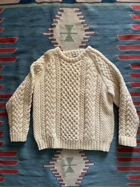 Irish Sweater, Vintage Overalls, Aran Sweater, Mens Cuts, Beautiful Knitting, Knitting Ideas, Cute Sets, Knitting Inspiration, Vintage Jeans