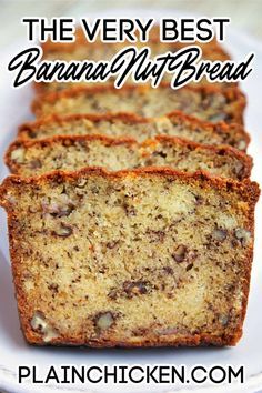 Best Banana Nut Bread, Banana Bread Recipe Easy Moist, Buttermilk Banana Bread, Banana Nut Bread Recipe, Banana Walnut Bread, Nut Bread Recipe, Banana Bread Recipe Moist, Moist Banana Bread, Easy Banana Bread Recipe