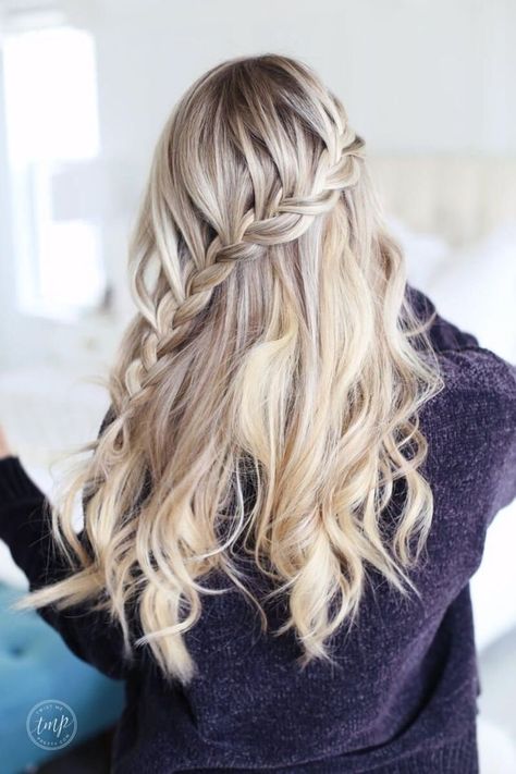 Hair Down Hairstyle, Lace Braid Tutorial, Tara Markov, Blond Hairstyles, Down Hairstyle, Lace Braids, Balayage Blond, Blond Balayage, Lace Braid