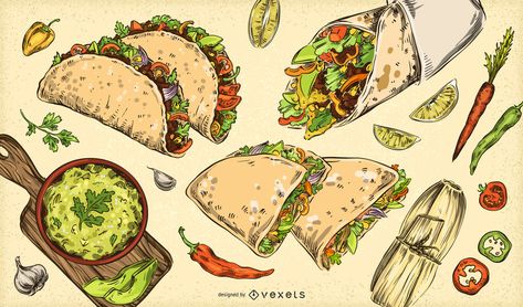 Mexican Food Illustration Collection #AD , #Ad, #ad, #Food, #Illustration, #Collection, #Mexican Wrap Illustration Food, Nachos Illustration, Mexican Food Art, Nachos Illustration Design, Mexican Food Drawing, Mexican Food Painting, Mexican Food Illustration Art, Mexican Food Illustration, Usa Food