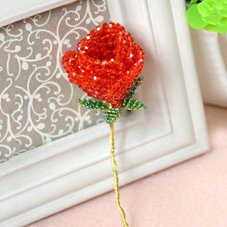 Picture of The Final Look of the Delicate 3d Beaded Rose: Beaded Rose, Easy Perler Bead Patterns, Beaded Flowers Patterns, French Beaded Flowers, Native Beadwork, 3d Rose, Family Crafts, Beaded Crafts, Gifts For Your Girlfriend