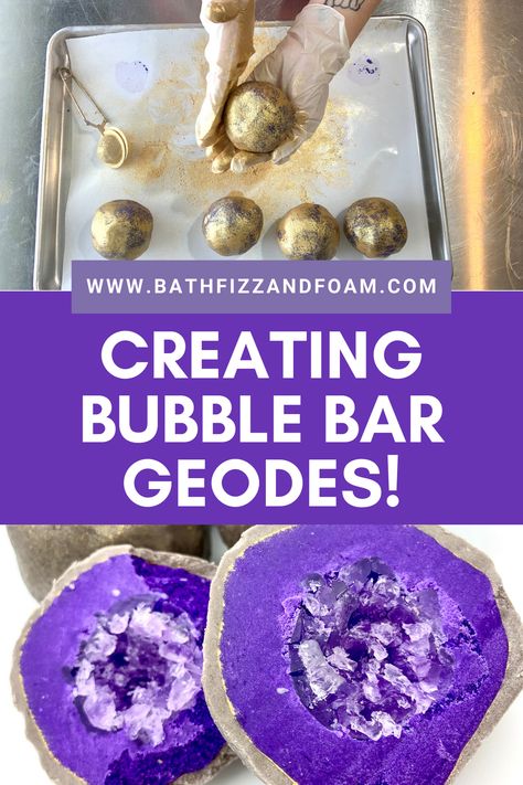 Learn to combine bubble bars and melt and pour soap to make these adorable bubble bar geodes!