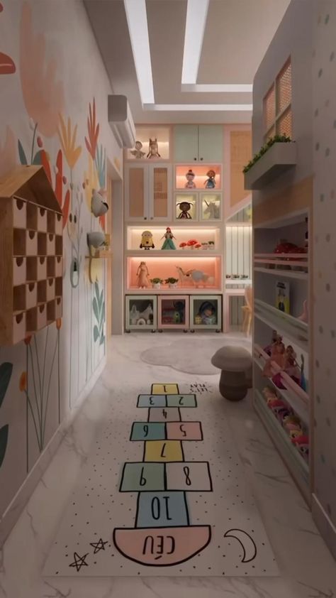 Princess Room Decor, Kids Basement Ideas, Basement Ideas Small, Light Floors, Basement Ideas On A Budget, Kids Room Interior Design, Kids Basement, Kids Playroom Decor, Kids Bedroom Inspiration