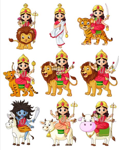 Navarathri Devi Images, Nav Durga Image, Navratri Devi Images, Nav Durga, Easy Mandala Drawing, Durga Painting, Happy Navratri Images, Navratri Images, Anime Drawing Books