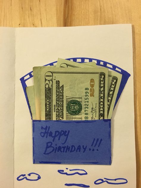 Money birthday card Birthday Card With Money, Money Birthday, Bookmark Ideas, Money Card, 18th Birthday Cards, Birthday Money, 27th Birthday, Birthday Gift Cards, Birthday Inspo