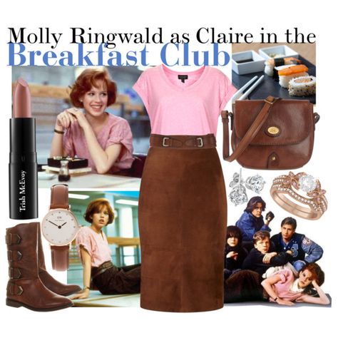 Related image Claire Breakfast Club, Breakfast Club Costume, 80s Party Outfits, Movie Inspired Outfits, Breakfast Party, Last Minute Costumes, Club Outfit, The Breakfast Club, Diy Halloween Costumes