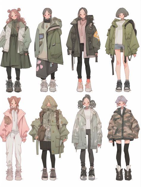 Winter Fashion Design Sketches, Big Jacket Art Reference, Jean Jacket Drawing Reference, Fluffy Jacket Drawing, Winter Coat Drawing, Coat Drawing References, Sweater Drawing Reference, Winter Clothes Drawing, Jacket Drawing Reference