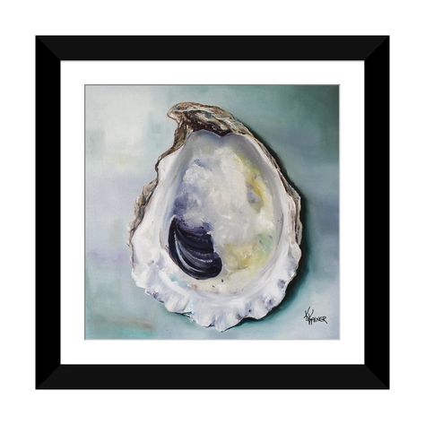 Shell Canvas, Painted Shells, Oyster Shells, Handmade Frames, Oyster Shell, Clear View, Clear Coat, Art And Technology, Art World