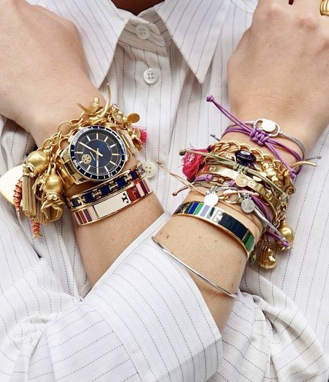 Watch Stacking, Foundation Collection, Aesthetic Accessories, Giovanna Battaglia, Giving Tuesday, Behati Prinsloo, Tory Burch Jewelry, Advanced Style, Fun Jewelry