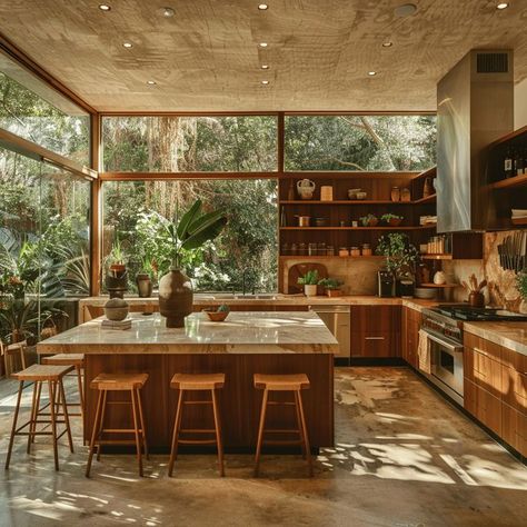 Earthy Kitchen, Earthy Home, Interior Design Per La Casa, Convertible Furniture, Dream House Interior, Storage Diy, Open Kitchen, Dream House Decor, Diy Patio