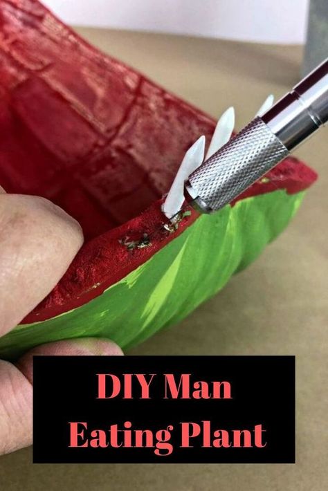 Halloween is right around the corner. Decorate your home for the holiday with this spooky man-eating plant for Halloween. Inspired by 'Little Shop of Horrors', your trick-or-treaters will be spooked. #halloween #diy #fall #diyfall #spooky #halloween #allhallowseve #halloweendecor #budget Blood Candles, Man Eating Plant, Elegant Fall Wreaths, Man Eating, Farmhouse Style Wreath, Easy Valentine Crafts, Unicorn Ornaments, Valentine Crafts For Kids, Diy Thanksgiving