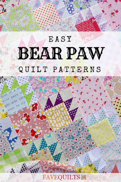 Bear Paw Quilt Pattern, Bear Paw Quilt Block, American Quilts Patterns, Make A Bear, Block Quilt Ideas, Bear Paw Quilt, Block Quilt, Bear Quilts, Paw Pattern