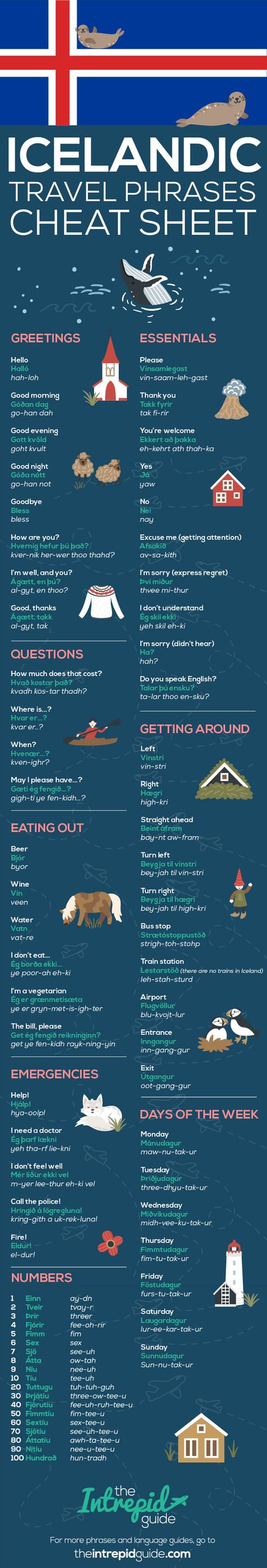 Icelandic Language, Switzerland Trip, Travel Phrases, Iceland Vacation, German Travel, German Phrases, Iceland Adventures, Learning German, Travel Infographic