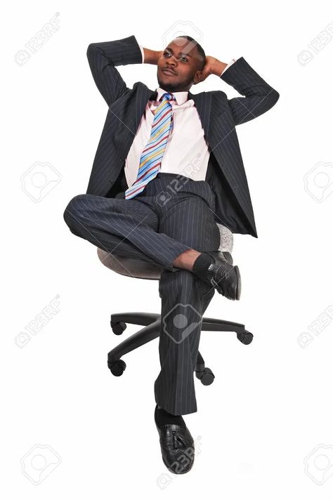 Social Media Sizes, Chair Pose, Cross Legged, Blue Lips, Gothic Design, Man Sitting, Contemporary House Design, Black Man, Model Release