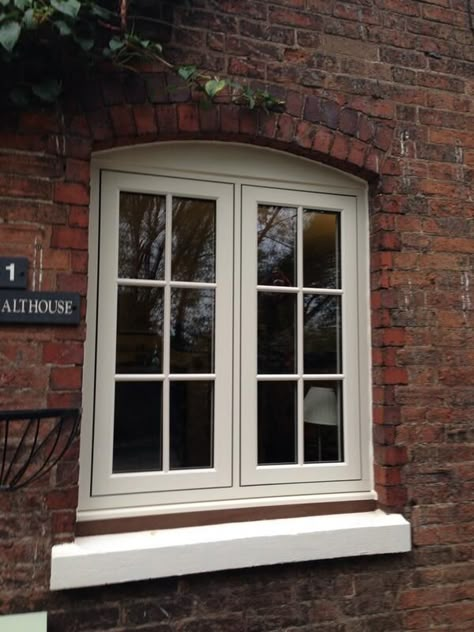 Residence 9 Clotted Cream installation by Central Windows Ltd Cream Upvc Windows, Cream Windows Exterior, Residence Windows, Flush Windows, Tudor Bungalow, Cream Windows, Cottage Style Windows, Pebble Dash, Barn Windows