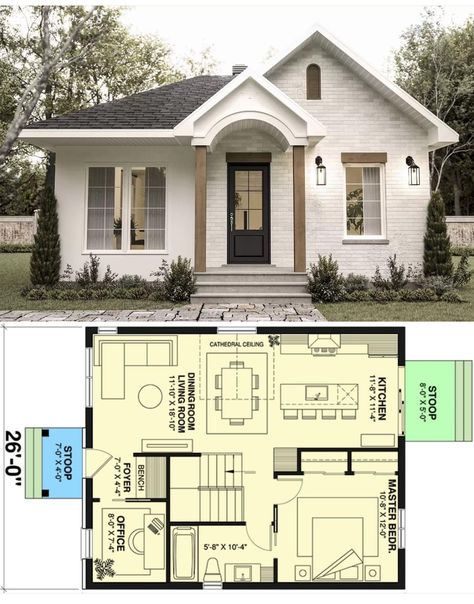 Small Cottage Floor Plans, Tiny Cottage Floor Plans, Desired House, Cottage Style Interiors, Small Cottage House Plans, Small Cottage Homes, Small Tiny House, Cottage Floor Plans, Small House Floor Plans