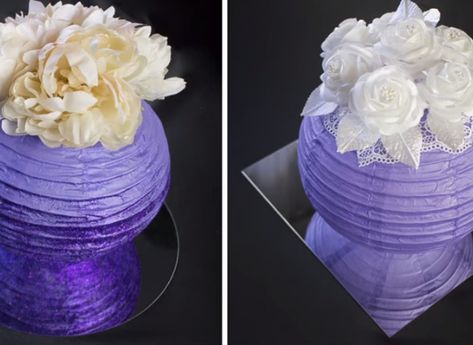 Paper Lantern Centerpiece, Paper Lantern Centerpieces With Flowers, Table Pper Lanterns Centerpiece, Purple Lantern Centerpieces, Diy Paper Lanterns Wedding, Lantern Butterfly Centerpiece, Paper Lantern Centerpieces, Quince Centerpieces, Lanterns With Flowers