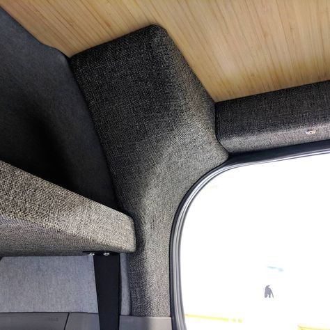 Our solution to the headliner Gap and sliding door track. 🤙🏼 Sliding Door Trim, Sliding Door Track, Van Ideas, Door Track, Camper Renovation, Van Interior, Kestrel, Door Trim, Sprinter Van