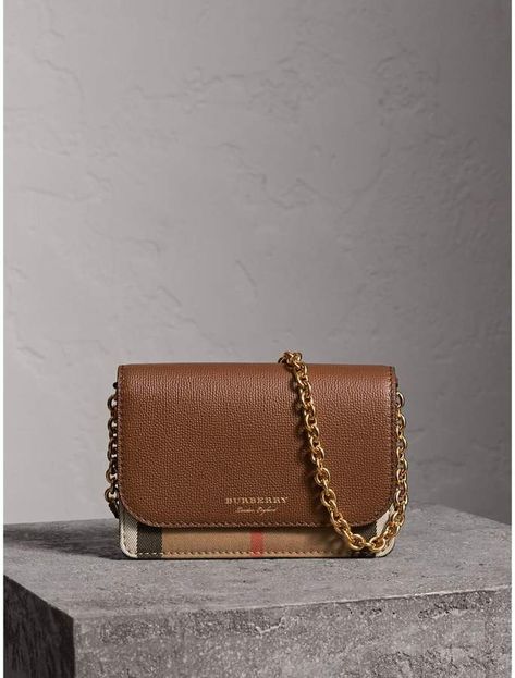 Burberry Leather and House Check Wallet with Detachable Strap #ad Tan Women, Daily Bag, Fragrances For Women, Quality Handbags, Purse Styles, Burberry Handbags, Wallet Chain, Womens Purses, Backpack Purse