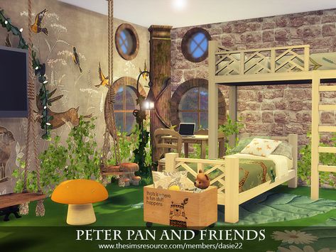 dasie2's Peter Pan and Friends Sims 4 Cc Cottagecore Furniture, Cottagecore Furniture, Fairy Room Decor, 80s Furniture, Sims 4 Cottage, Witchy House, Fairy Room, Disney Bedrooms, Play Sims 4