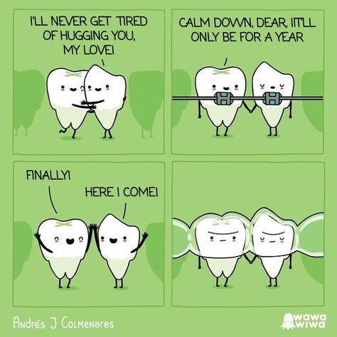 These 30+ Adorable Comics By Wawawiwa Are Some Of The Best Comics We've Seen In A Long Time Orthodontic Humor, Braces Humor, Teeth Humor, Tooth Cartoon, Dental Jokes, Dental Fun, Dentist Humor, Funny Comic Strips, Dental Humor