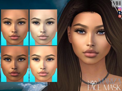 Latina face in 6 skin color variations - HQ Compatible. The Sims 4 Skin Overlays Maxis Match, Sims 4 Cc Face Mask, Sims 4 Latina, Sims 4 Face Mask, Sims4 Cc Skin, Cc Face, Cc Skin, Cc Makeup, Sims 4 Cas Mods