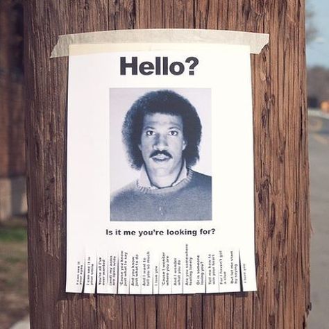 Lionel Richie Missing Poster - Free PDF Download Office Pranks, April Fools Pranks, Funny P, Funny Ecards, Lionel Richie, Practical Jokes, Funny Jokes For Adults, Jokes For Kids, Birthday Poster