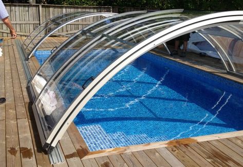 Dyi Pool, Retractable Pool Cover, Pool Screen Enclosure, Oberirdischer Pool, Swimming Pool Cover, Carport Patio, Rooftop Bars Nyc, Moderne Pools, Screen Enclosures