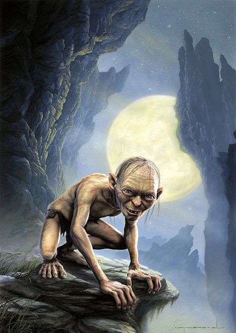 Gollum - "Lord of the Rings" trilogy Gollum Smeagol, John Howe, Star Wars Painting, Middle Earth Art, The Hobbit Movies, Tolkien Art, Lotr Art, Fellowship Of The Ring, Jrr Tolkien