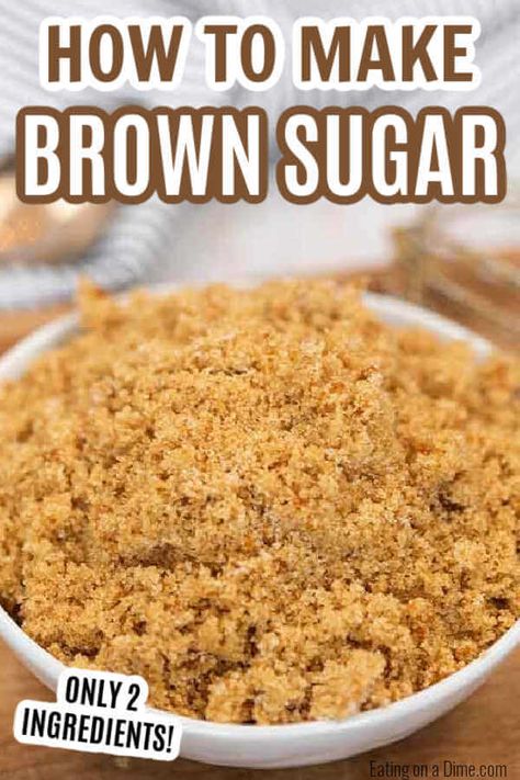 Brown Sugar Homemade, Homemade Brown Sugar, Homemade Dry Mixes, Make Brown Sugar, Make Brown, Brown Sugar Recipes, Cooking Substitutions, Homemade Pantry, Homemade Condiments