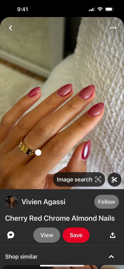 Cherry Red, Almond Nails, Nails, Red