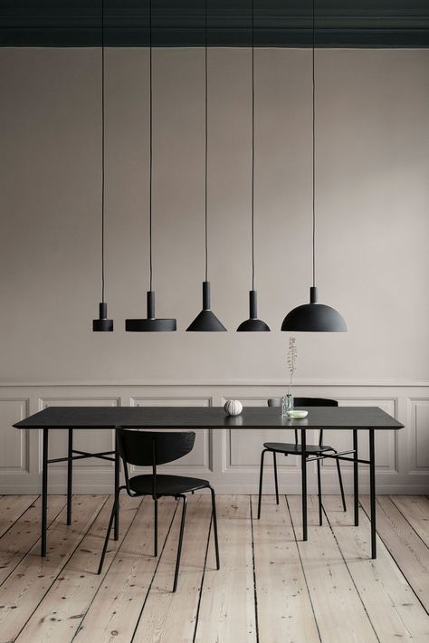 An Exploration of Volumes and Geometry with an Art Decor Influence for ferm LIVING's New Collection - Nordic Design Interior Design Minimalist, Kitchen Surfaces, Contemporary Dining Table, Lighting Concepts, Chaise Design, Accent Lighting, Decor Minimalist, Rectangular Dining Table, Ferm Living