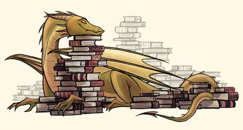 book dragons Pile Of Books, Happy Books, Bohol, Dragon Artwork, Cute Dragons, Dragon Drawing, Book Dragon, Arte Fantasy, Art And Illustration