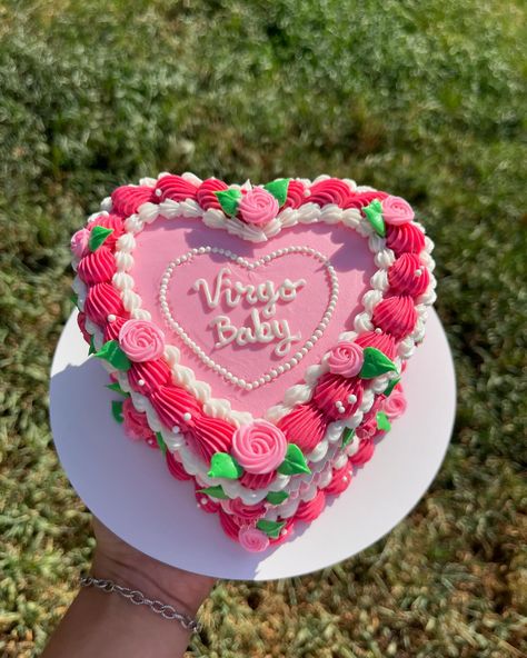 🌺🌸Virgo Baby🌸🌺 #cake #heartcake #miniheartcake #cakedecorating #baker #baketok #pinkcake #aestheticcake #buttercream #buttercreamcake #cake #cakedecorating #cakedesign #wilton #wiltoncake #dallastx #dallascakes #buttercreamdecorating #buttercreamdesign #virgobaby #virgocake Virgo Baby Cake, Buttercream Designs, Buttercream Decorating, Wilton Cakes, Heart Cake, Pink Vibes, Pink Cake, Cake Decor, Buttercream Cake