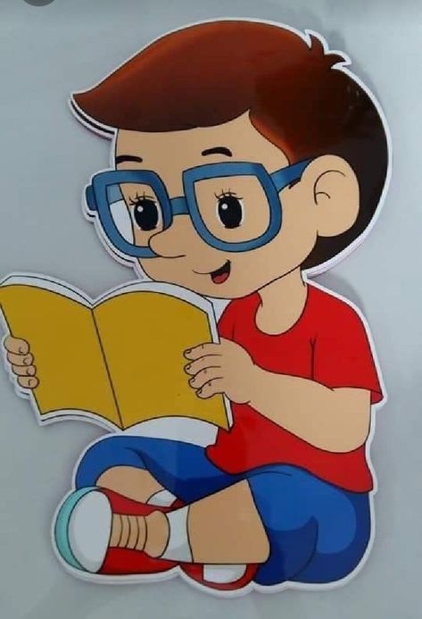 School Wall Art Ideas, Boy Reading, School Art Activities, School Kids Crafts, School Board Decoration, Scrapbook Cover, Preschool Classroom Decor, School Wall Art, Preschool Arts And Crafts