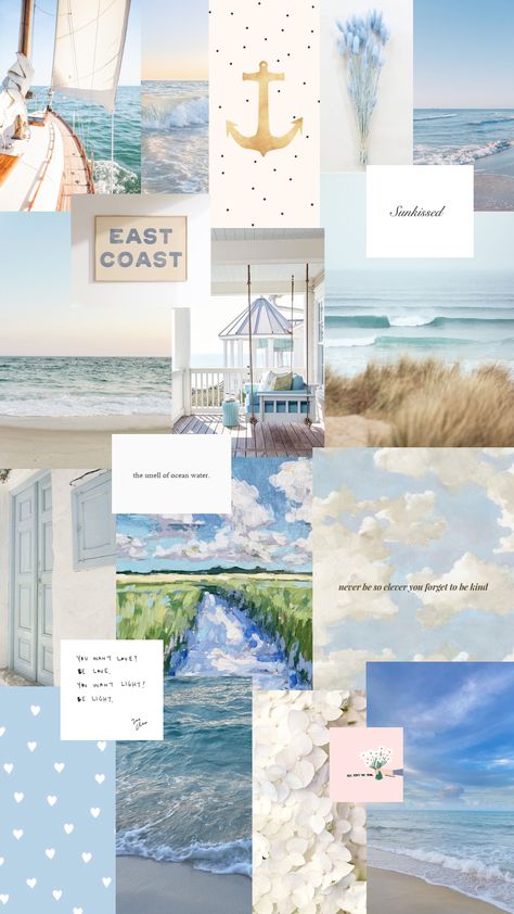 Beach Cottage Wallpaper, East Coast Wallpaper, Beachy Lockscreen, Coastal Wallpaper Iphone, Coastal Background, East Coast Aesthetic, Costal Granddaughter, Beachy Room Decor, Vsco Feed