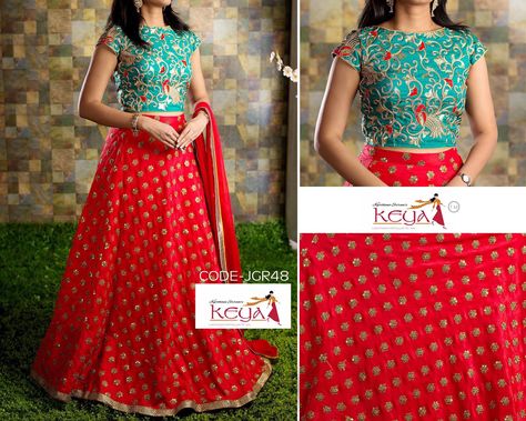 How Pretty is this Lehenga...want :) Indian Crop Top Designs, Croptop Lehenga Designs Latest, Croptop Lehenga Designs, Crop Top Lehenga, Half Sarees, Crop Top Designs, Long Gown Dress, Half Saree Designs, Long Dress Design