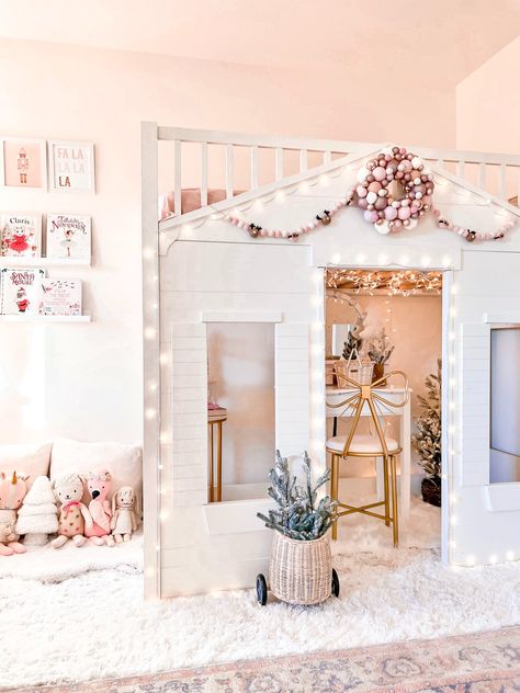 Little Girl Pink Christmas Bedroom Decor! - A Touch of Pink Toddler Girl Bedroom Themes, Christmas Decor 2022, Plum Bedroom, Pink Christmas Bedroom, Ballerina Bedroom, Girls Bedroom Themes, Christmas Bedroom Decor, Room Christmas Decor, Pink Christmas Decor