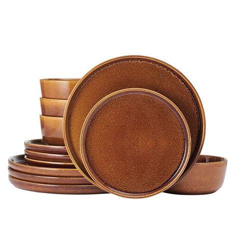 Upgrade your dinner time with this Food Network Emary 12-Piece Dinnerware Set. Upgrade your dinner time with this Food Network Emary 12-Piece Dinnerware Set. FEATURES Reactive glaze finish Long-lasting eleganceWHAT'S INCLUDED Four dinner plates: 10.5"H x 10.5"W x 0.78"D (each) Four salad plates: 8.1"H x 8.1"W x 0.78"D Four bowls: 6"H x 6"W x 2.5"D, 24.5 fl. oz. capacityCONSTRUCTION & CARE Stoneware Dishwasher and microwave safeDETAILS Model no. 41FNTDS Size: One Size. Color: Amber Yellow. Gender Kitchen Plates Set, Dinnerware Sets Rustic, Yellow Dinnerware, Place Settings Thanksgiving, Holiday Hosting, Ceramic Dinnerware Set, Hosting Holidays, Stoneware Dinnerware Sets, Stoneware Dinnerware