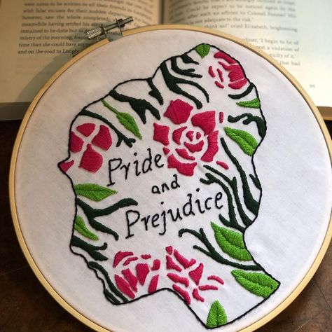 Mother Embroidery, Pride And Prejudice Embroidery Pattern, Pride And Prejudice Embroidery, Relaxing Hobbies, Reading Classics, Taylor Gifts, Book Cart, Project List, Pride And Prejudice