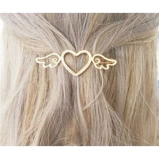 Angel Wings Hair, Pearl Barrette, Angel Wings Heart, Cute Hearts, Minako Aino, Girl Trends, Heart With Wings, Heart Hair, Side Bangs