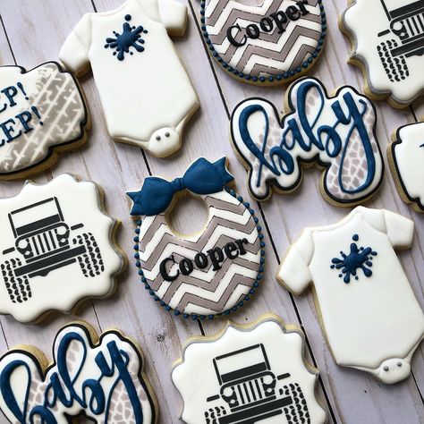 Jeep Cookies, Baby Jeep, Jeep Baby, S Cookies, Cookie Making, Baby Cookies, Baby Shower Diapers, Baby Shower Cookies, Boho Baby