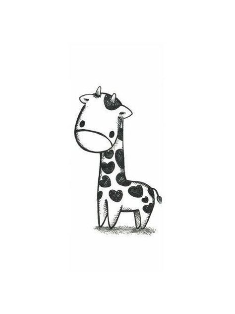 Drawings For Tattoos, Small Giraffe Tattoo, Cute Giraffe Drawing, Tattoos Black And White, Giraffe Tattoo, Giraffe Coloring Pages, Giraffe Colors, Giraffe Drawing, Dinosaur Tattoos