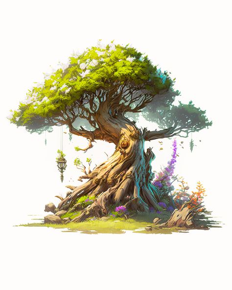 Background Tree, Background Png Images, Summer Tree, Fantasy Tree, Tree Tattoos, Nature Art Drawings, Watercolor Art Lessons, Big Tree, Tree Illustration