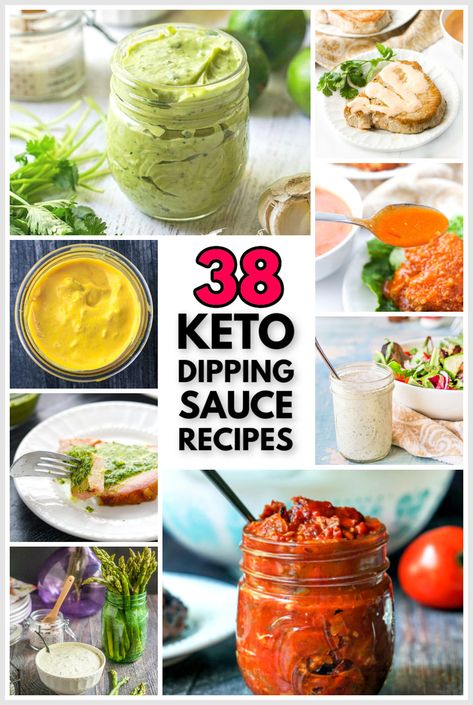 collage of pictures of keto dipping sauces and text Grilled Chicken Dipping Sauce Recipes, Keto Dipping Sauce For Chicken, Keto Dipping Sauce, Sauce For Baked Chicken, Asian Dipping Sauce Recipes, Dip Sauces, Dipping Sauce Recipes, Keto Dips, Creamy Dipping Sauce