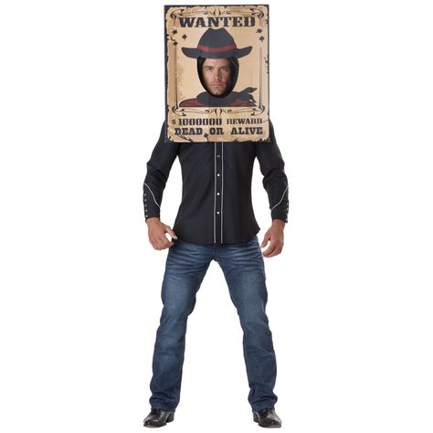 Wanted Poster Adult Costume Cowboy Costume Ideas, Boys Cowboy Costume, Bonnie And Clyde Photos, Wild West Costumes, Cowboy Halloween Costume, Wild West Theme, Swimming Outfits, Cowboy Costume, Western Costumes